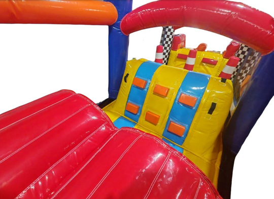 JEU GONFLABLE PETITE COURSE DE VOITURES PVC (disponible en mai)